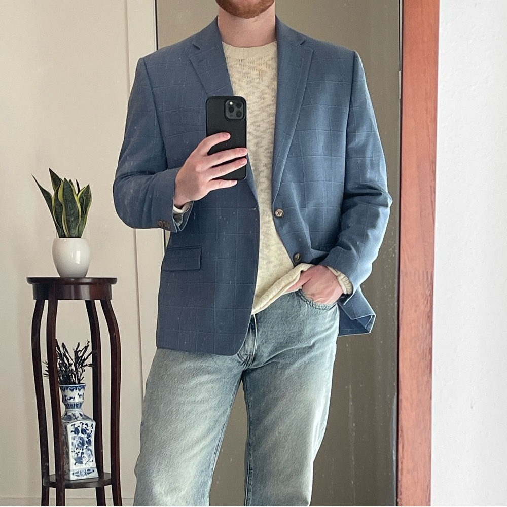 Ralph Lauren Light Blue Check Blazer